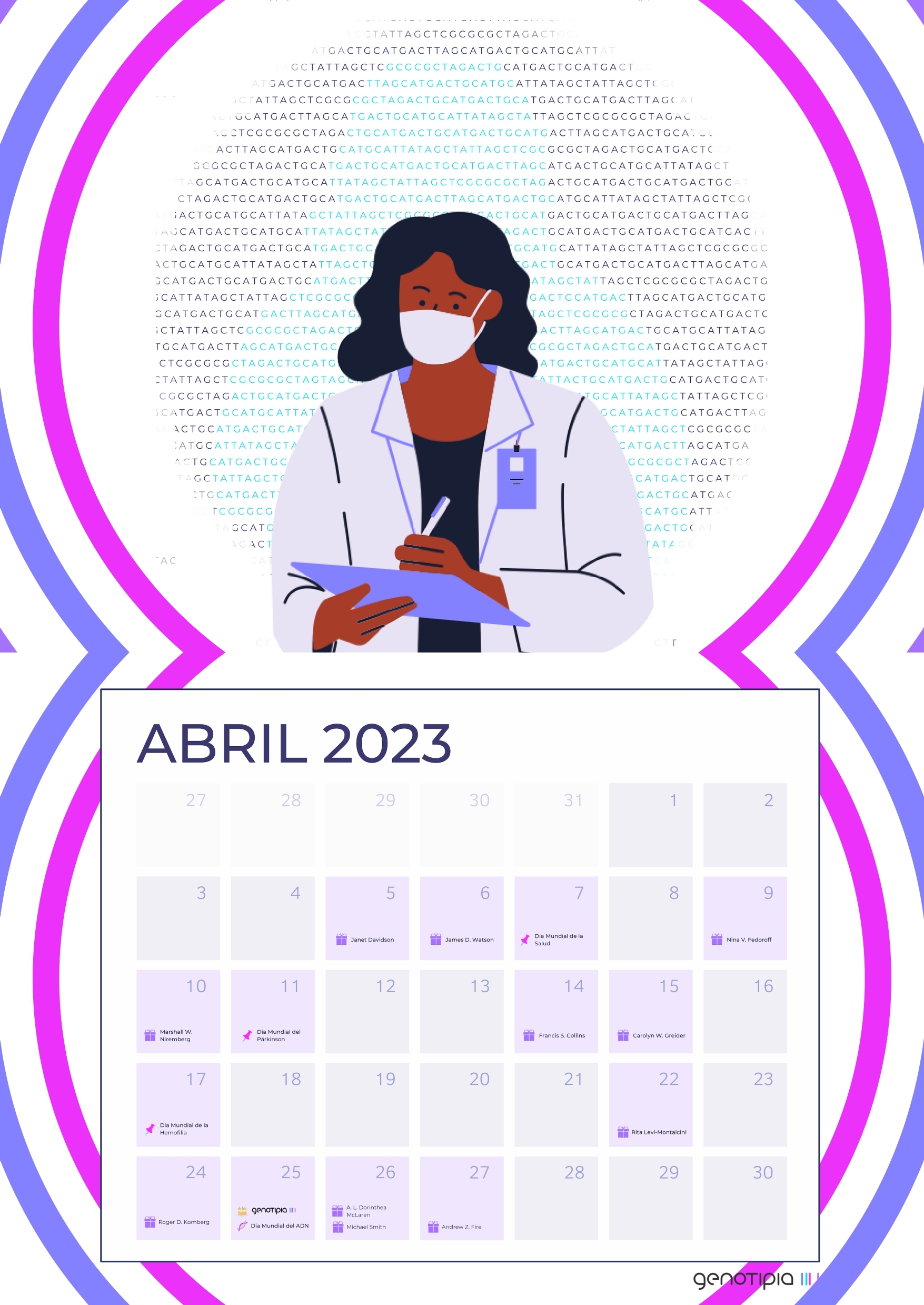 Calendario Abril Calendario genético: abril 2023 - Genotipia