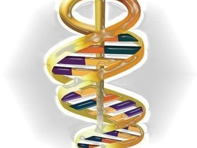 Caduceo con la doble hélice de ADN, integrando los conceptos de Medicina y Genética como una unidad. Imagen: Office of Biological and Environmental Research of the U.S. Department of Energy Office of Science. science.energy.gov/ber/.