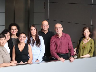 Investigadores que han participado en el estudio sobre el Síndrome de Progeria de Hutchinson-Gilford: María J. Andrés-Manzano, Pilar Gonzalo, Rosa M. Carmona, Cristina González-Gómez, Ana Barettino, Ignacio Benedicto, Vicente Andrés and Ana Dopazo. Imagen: CNIC.