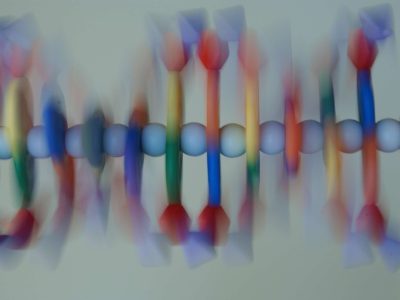 Modelo tridimensional del ADN. Imagen : Maggie Bartlett (National Human Genome Research Institute, www.genome.org)