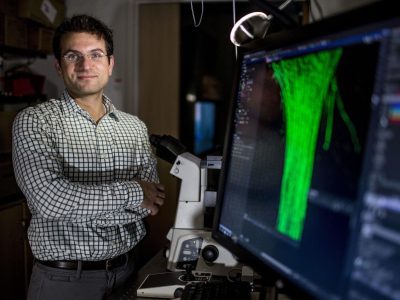 Khalid Salaita, investigadore en la Universidad Emory y director del trabajo que ha introducido importantes avances en el desarrollo de nanobots basados en ADN con aplicaciones biomédicas. Imagen: Bryan Meltz, Universidad de Emory.